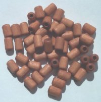 50 9x6mm Light Brown Tubes (3mm hole) Wood Beads